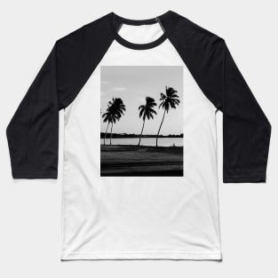 Black White Coconut Trees Baseball T-Shirt